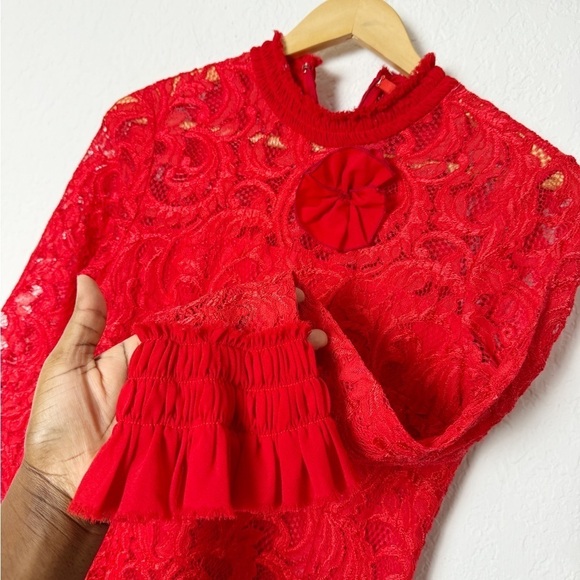 Alexis Fala Dress in Red Lace - Picture 7 of 8